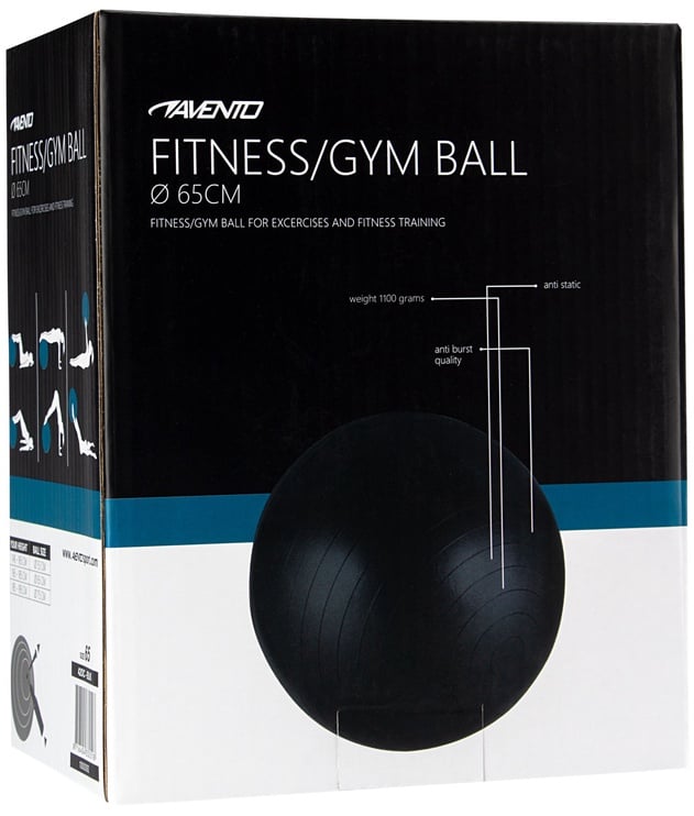 Vingrošanas bumbas Avento Gym Ball, melna, 650 mm