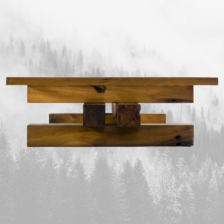 Журнальный столик Kalune Design Yabila, коричневый, 160 см x 76 см x 30 - 76 см