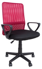 Biroja krēsls Home4you Belinda, 59 x 56 x 86.5 - 98.5 cm, melna/sarkana