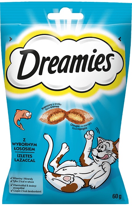 Лакомство для кошек Dreamies Snacks, лосось, 0.06 кг