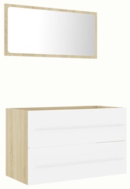 Vannitoa mööblikomplekt VLX 804841, valge/tamm, 38.5 x 80 cm x 48 cm