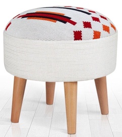 Пуф Hanah Home Farm 209FLF1111, белый/oранжевый, 46 см x 46 см x 42 см