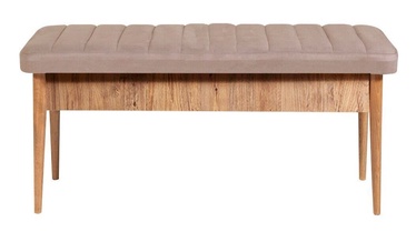 Скамейка Kalune Design Vina 110 x 40 x 51 cm, серый/сосновый (поврежденная упаковка)