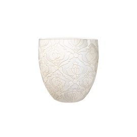 Puķu pods Domoletti IPA8-192, keramika, Ø 18 cm, balta/smilškrāsas