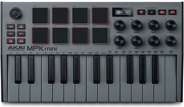 MIDI klaviatuur AKAI MPK Mini MK3, must/hall