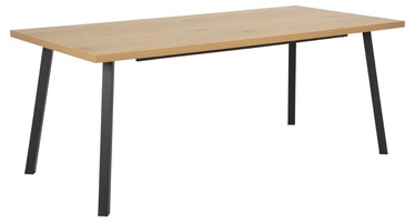 Pusdienu galds Actona Mallow Rectangular, melna/ozola, 1900 mm x 900 mm x 750 mm