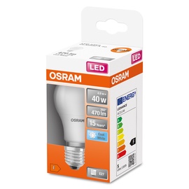 Светодиодная лампочка Osram LED, холодный белый, E27, 5.5 Вт, 470 лм