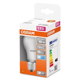 Spuldze Osram LED, E27, auksti balta, E27, 5.5 W, 470 lm