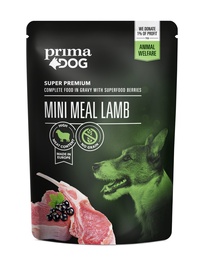 Mitrā barība (konservi) suņiem PRIMADOG, jēra gaļa, 0.085 kg