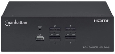 KVM komutaator Manhattan 4-Port Dual-Monitor Switch
