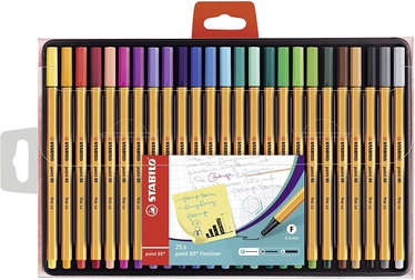 Ручка Stabilo Fineliner 88, многоцветный, 0.4 мм, 25 шт.
