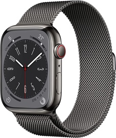 Nutikell Apple Watch Series 8 GPS + Cellular 45mm Graphite Stainless Steel Case with Graphite Milanese Loop, grafiit