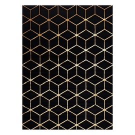 Paklājs Hakano Mosse Hexagon 2, zelta/melna, 300 cm x 60 cm