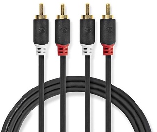 Кабель Nedis CABW24200AT100 2 x RCA Male, 2 x RCA Male, 10 м, черный