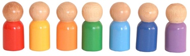 Attīstošās rotaļlietas Wood&Joy Waldorf Rainbow Peg Dolls 109TRS1117, 6 cm, daudzkrāsaina