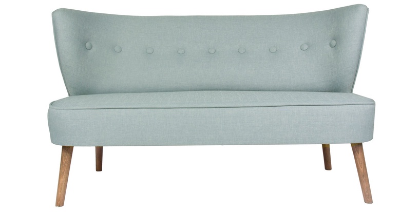Dīvāns Hanah Home Bienville 2-Seat, gaiši zila, 141 x 73 cm x 77 cm