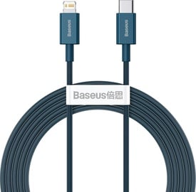 Vads Baseus Superior Fast Charging Cable, Lightning/USB-C, 1 m, zila