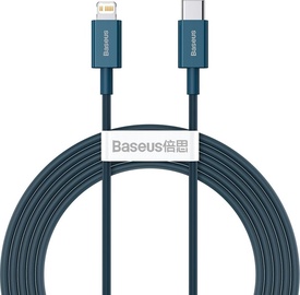Vads Baseus Superior Fast Charging Cable, Lightning/USB-C, 1 m, zila