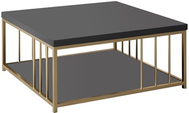 Журнальный столик Kalune Design Zenn, золотой/антрацитовый, 900 мм x 900 мм x 400 мм