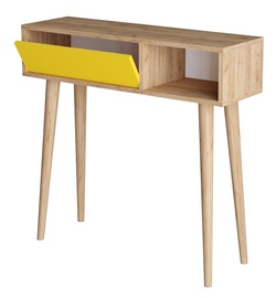 Konsoollaud Kalune Design Arlet, tamm/kollane, 100 cm x 30 cm x 94 cm