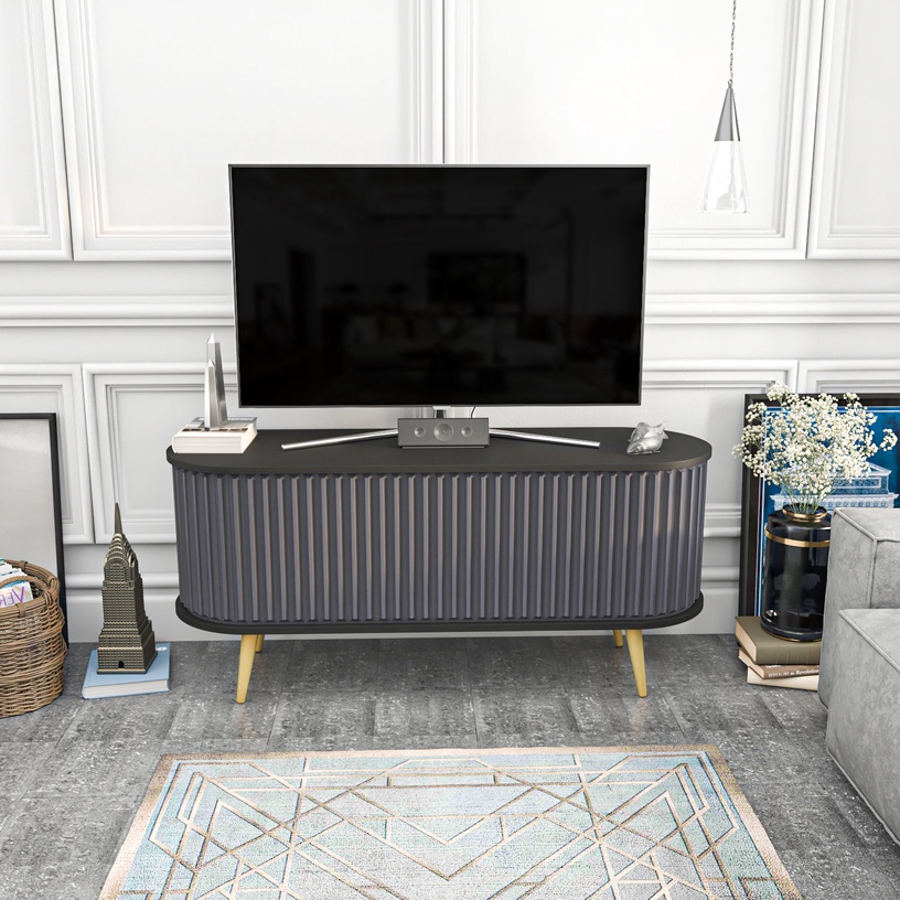 TV-laud Kalune Design Stor, antratsiit/must, 140 cm x 43 cm x 64 cm