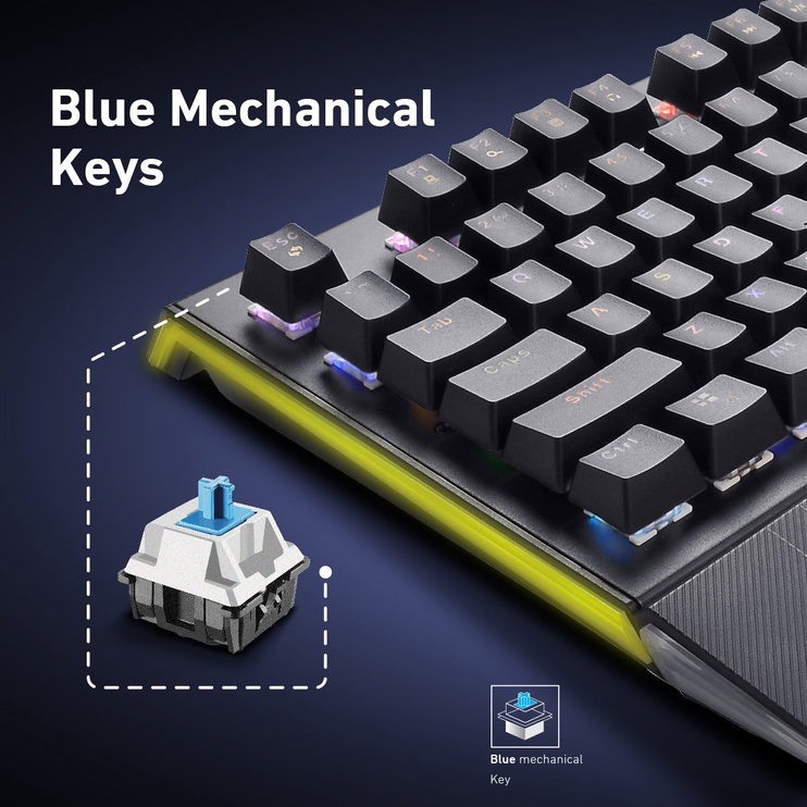Клавиатура Vertux Toucan Mechanical Gaming RGB Blue EN, черный