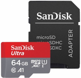 Карта памяти SanDisk Ultra, 64 GB