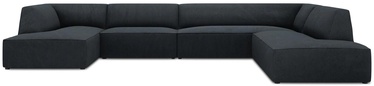 Kampinė sofa Micadoni Home Ruby Panoramic 7 Seats, juoda, dešininė, 366 x 273 cm x 69 cm