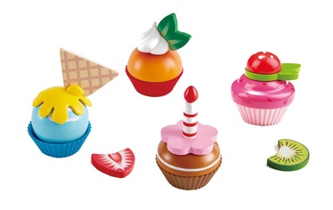 Žaisliniai virtuvės reikmenys Hape Cupcakes E3157, įvairių spalvų