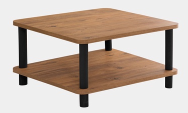 Журнальный столик Kalune Design Lima, черный/сосновый, 70 см x 70 см x 43.7 см
