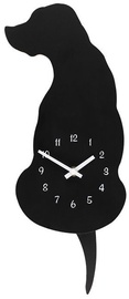 Pulkstenis 4Living Dog 112045, melna, alumīnijs/kokskaidu plāksnes (mdf), 4.5 cm x 4 cm