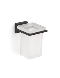Стакан для зубных щеток Gedy Atena 441014, черный, 8.1 см x 10.7 см x 10 см