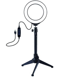 Apgaismojums Puluz LED Ring Lamp, melna