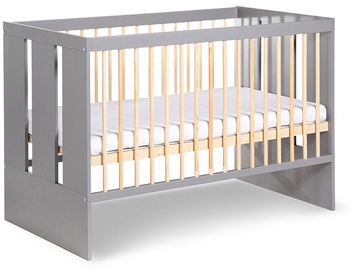 Детская кровать LittleSky Pauline, серый/сосновый, 124 x 66 см