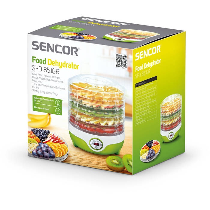 Puu- ja köögiviljakuivati Sencor SFD 851 Green, 240 W