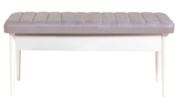 Batų suoliukas Kalune Design Vina 0701-1, baltas/pilkas, 110 cm x 40 cm x 51 cm