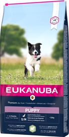 Sausā suņu barība Eukanuba Puppy Small & Medium Breed, jēra gaļa/vistas gaļa/tītara gaļa, 14 kg
