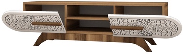 TV-laud Kalune Design Defne, valge/pähklipuu, 145 cm x 37 cm x 37 cm