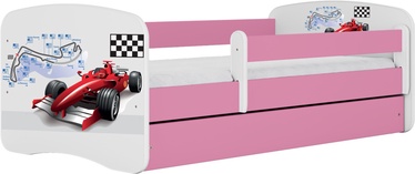 Vaikiška lova viengulė Kocot Kids Babydreams Formula, balta/rožinė, 164 x 90 cm, su patalynės dėže