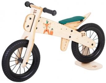 Балансирующий велосипед Dip Dap Fox, коричневый/зеленый, 12″