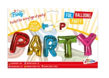 Folijas balons Grafix Party, daudzkrāsains, 5 gab.