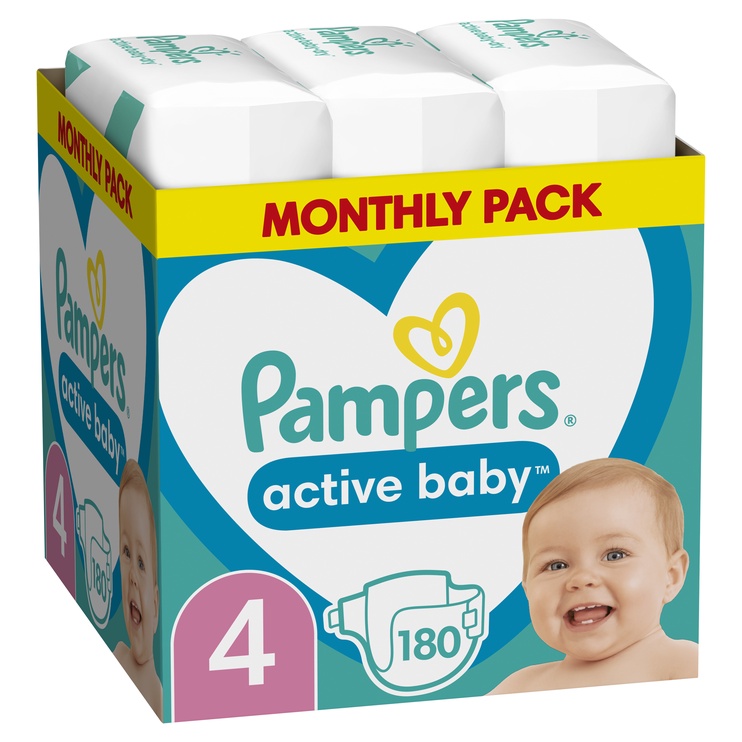 Autiņbiksītes Pampers Active Baby, 4 izmērs, 14 kg, 180 gab.