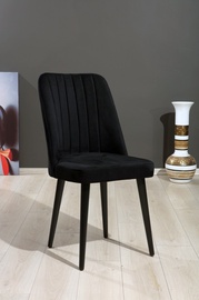 Ēdamistabas krēsls Kalune Design Vega 107BCK1142, matēts, melna, 45 cm x 46 cm x 92 cm, 2 gab.