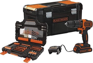 Ударная дрель с батареей Black & Decker BDCHD18S1KA, 18 В, 1.5 Ah