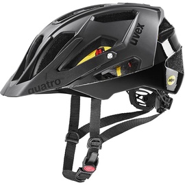 Велосипедный шлем универсальный Uvex Quatro CC MIPS, черный, 52-57