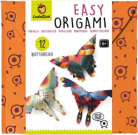 Papīra figūru izgatavošanas komplekts Ludattica Easy Origami Butterflies, zila/zaļa/oranža