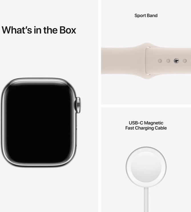 Nutikell Apple Watch Series 7 GPS + Cellular 45mm Stainless Steel, hõbe