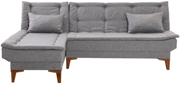 Stūra dīvāns Hanah Home Santo, pelēka, kreisais, 186 x 225 cm x 86 cm