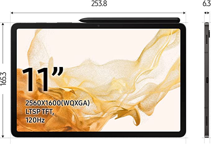 Планшет Samsung Galaxy Tab S8 WiFi, серый, 11″, 8GB/128GB