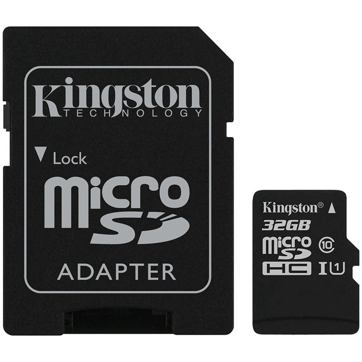 Карта памяти Kingston CL10 MICRO SD + ADAPTER, 32 GB